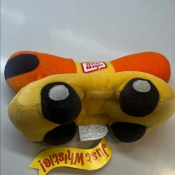 Vintage Oscar Mayer Weiner Mobile Plush Stuffed Orange Bean Bag Toy NWT - Picture 3 of 4
